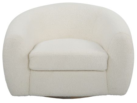 Capra - Art Deco White Swivel Chair Discount