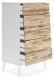 Piperton - Brown   White - Five Drawer Chest Online Sale