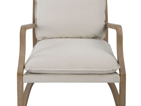 Melora - Solid Oak Accent Chair - Beige on Sale