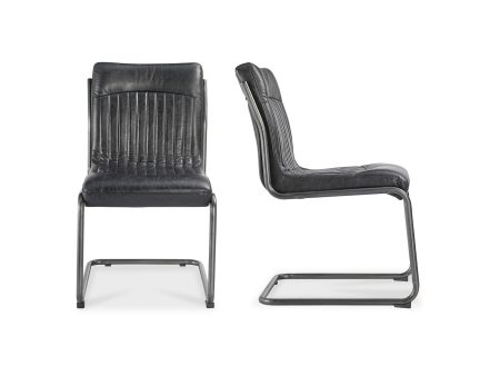 Ansel - Dining Chair Leather (Set of 2) - Onyx Black Online Sale