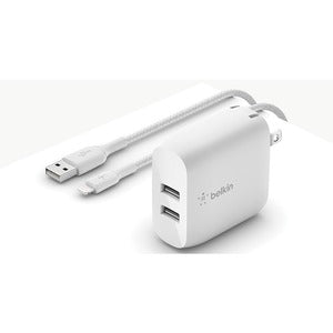 Genuine Belkin BOOST CHARGE 24 W AC Adapter USB For Smartphone Tablet PC Power Bank iPad Pro 4.80 A Output White WCD001AU1MWH Online now