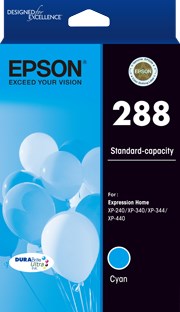 Epson 288 Std Capacity DURABrite Ultra Cyan ink, XP-240, XP-340, XP-344, XP-440 C13T305292 Supply