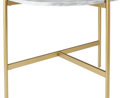 Wynora - White   Gold - Chair Side End Table Fashion