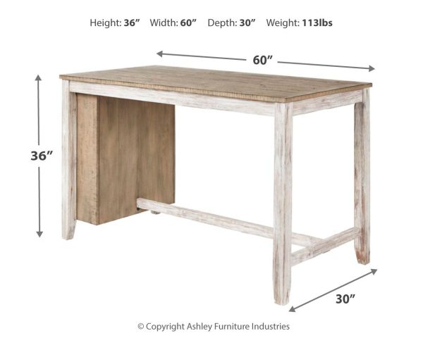 Skempton - White - Rectangular Counter Table With Storage Online now