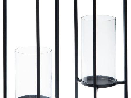 Ginette - Black - Candle Holder Set (Set of 2) For Cheap