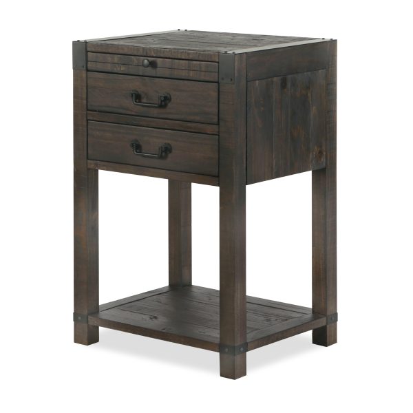 Abington - 2 Drawer Open Nightstand - Weathered Charcoal Fashion