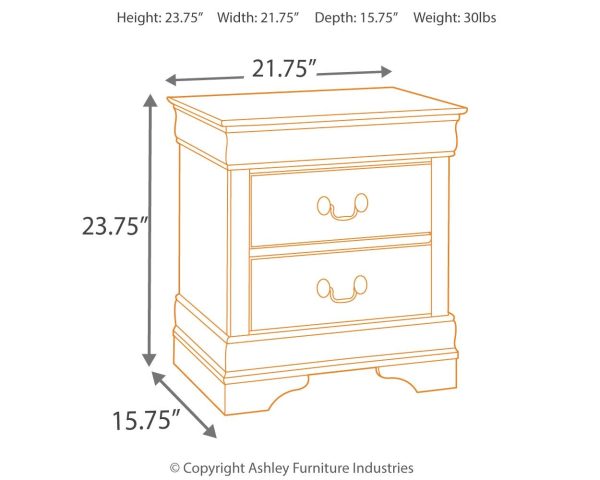 Alisdair - Reddish Brown - Two Drawer Night Stand Online Sale