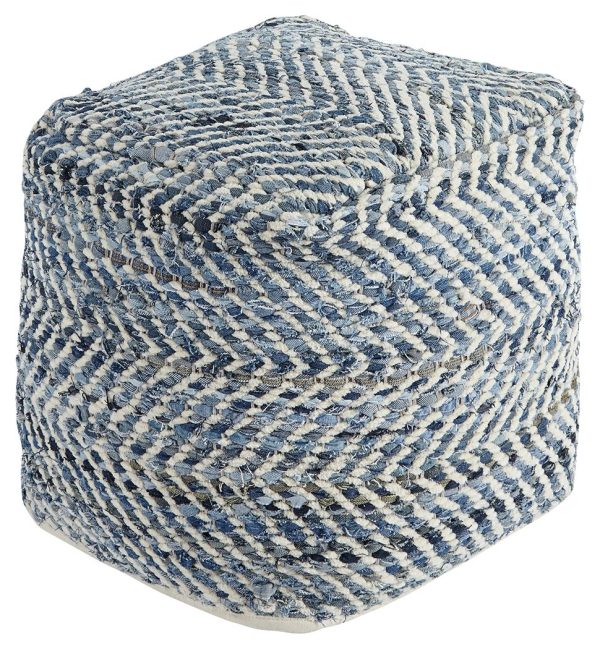 Chevron - Blue - Pouf Sale