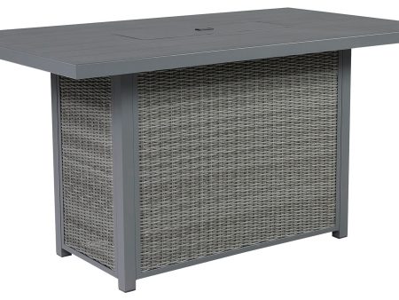 Palazzo - Gray - RECT Bar Table w Fire Pit Sale