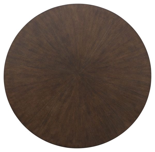 Brazburn - Dark Brown   Gold Finish - Round Cocktail Table Hot on Sale