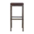 Beck - Industrial Bar Stool - Dark Brown & Black Cheap