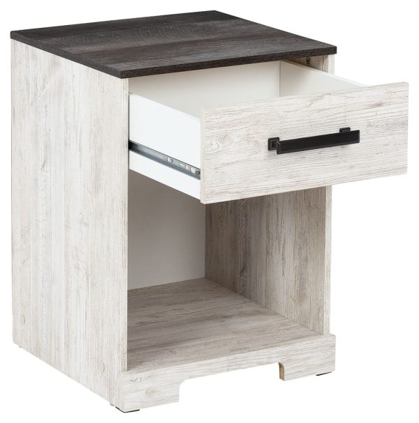 Shawburn - White   Black   Gray - One Drawer Night Stand - Open Cubby Online