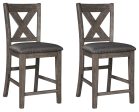 Caitbrook - Gray - Upholstered Barstool (Set of 2) Online