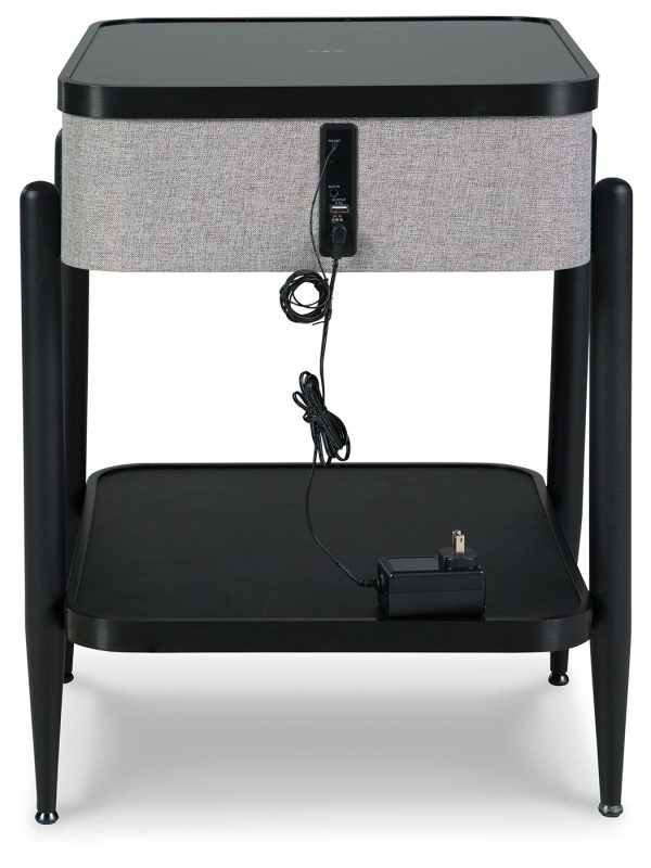 Jorvalee - Gray   Black - Accent Table with Speaker Online