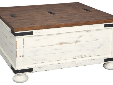 Wystfield - White   Brown - Cocktail Table with Storage For Sale