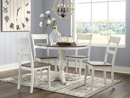 Nelling - White   Brown   Beige - 6 Pc. - Dining Room Table, 4 Side Chairs Fashion