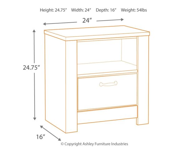 Bellaby - Whitewash - One Drawer Night Stand For Cheap