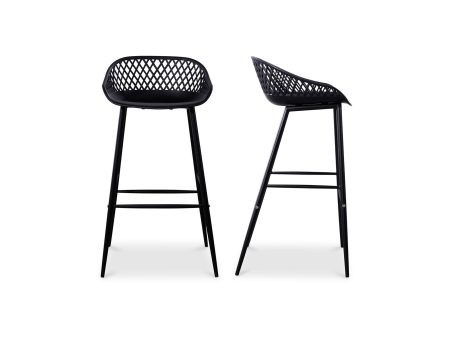 Piazza - Outdoor Barstool (Set of 2) - Black Online now