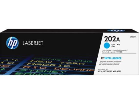 Genuine HP 202A Toner Cartridge Cyan Blue Laser Standard Yield 1300 Pages 1Pack CF501A Cheap