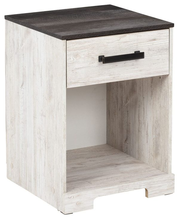 Shawburn - White   Black   Gray - One Drawer Night Stand - Open Cubby Online