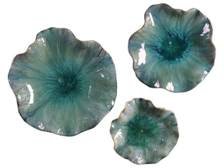 Abella - Ceramic Flowers (Set of 3) - Blue Sale