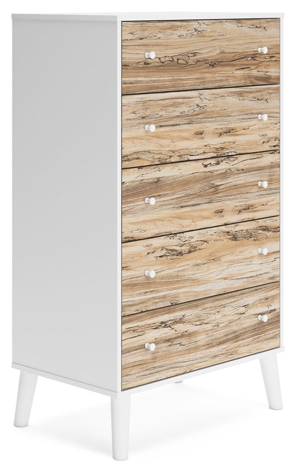 Piperton - Brown   White - Five Drawer Chest Online Sale