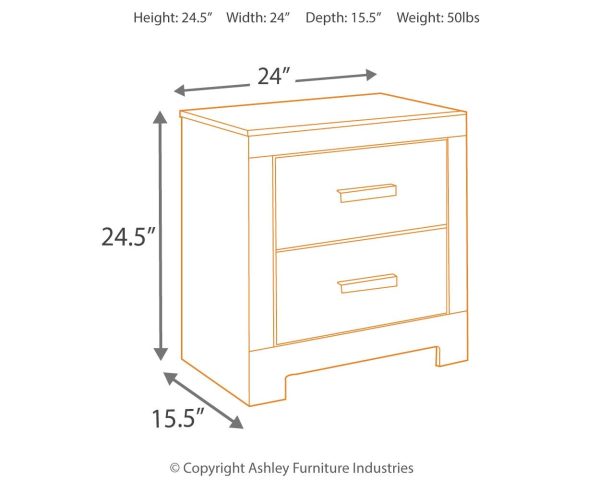 Culverbach - Gray - Two Drawer Night Stand Cheap