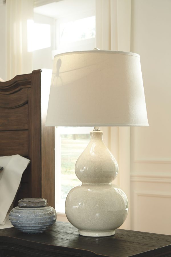 Saffi - Cream - Ceramic Table Lamp Online Sale