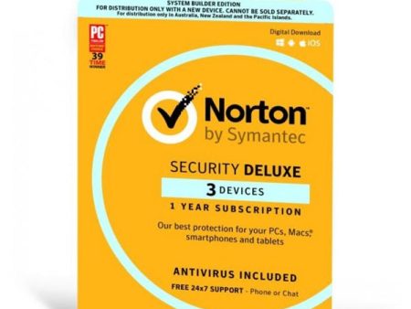 Symantec Norton Security Deluxe OEM 3 Devices 1 Year for Windows Apple Android For Discount