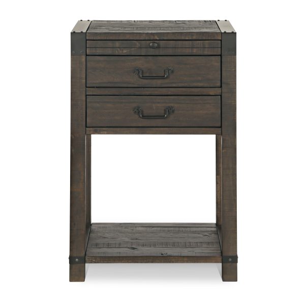 Abington - 2 Drawer Open Nightstand - Weathered Charcoal Fashion