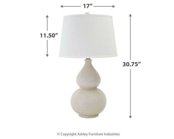 Saffi - Cream - Ceramic Table Lamp Online Sale