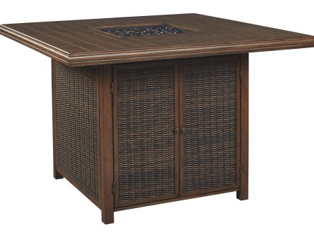 Paradise - Medium Brown - Square Bar Table w Fire Pit Online Hot Sale