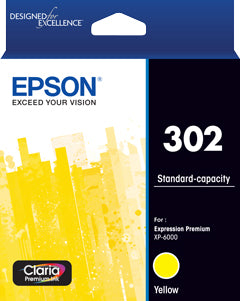 Epson 302 C13T01W492 Standard Capacity Claria Premium Yellow Ink Cartridge Supply