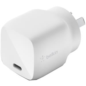 BELKIN 30W USB-C GAN BOOST CHARGER for iPad iPhone Samsung Phone Tablet WCH001AUWH For Discount