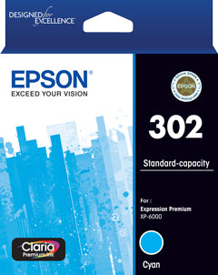 Epson 302 C13T01W292 Standard Capacity Claria Premium Cyan Ink Cartridge Online now