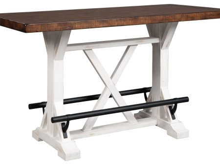 Valebeck - White   Brown - Rectangular Dining Room Counter Table Online Hot Sale