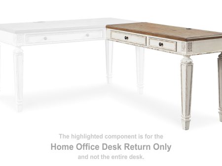 Realyn - White   Brown - Home Office Desk Return Fashion