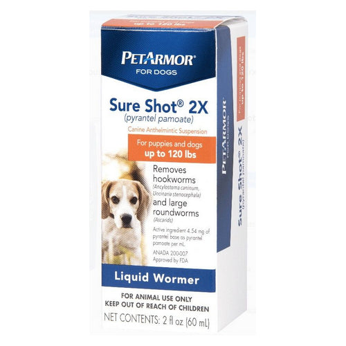 PetArmor Sure Shot 2X Liquid De-Wormer for Puppies and Dogs up to 120 Pounds 2 oz by PetArmor For Sale