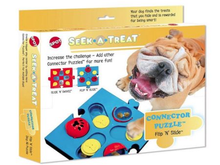 Spot Seek-A-Treat Flip  N Slide Connector Puzzle Interactive Dog Treat and Toy Puzzle 1 count by Spot Sale