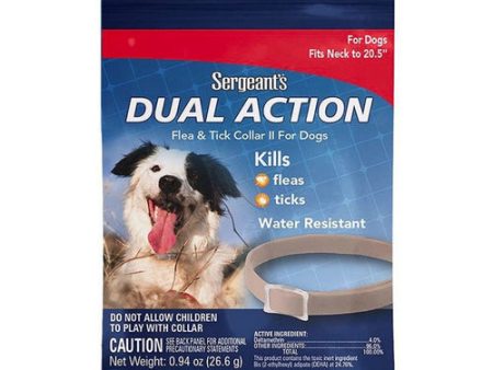 Sergeants Dual Action Flea and Tick Collar II for Dogs Neck Size 20.5  1 count by Sergeants Hot on Sale