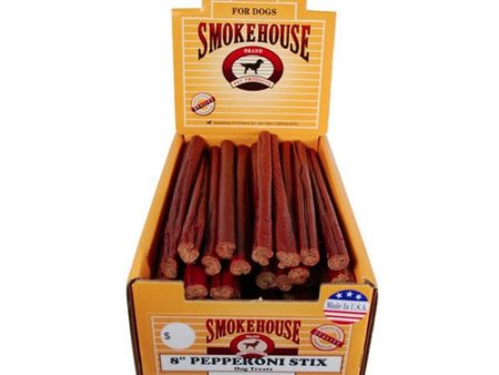 Smokehouse Pepperoni Stix 8  Dog Treat with Display Box 60 count (6 x 10 ct) (Count of 60) by Smokehouse Hot on Sale